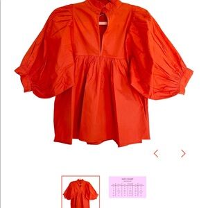 Never a Wallflower high neck top with ruffle size medium color orange